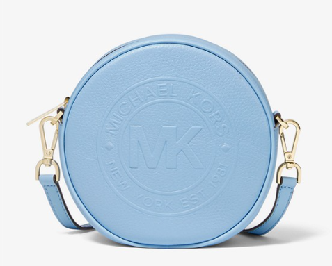 michael michael kors fulton small logo debossed leather canteen crossbody bolsa