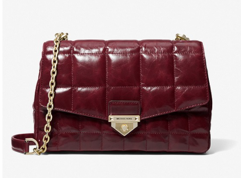 michael kors soho large quilted crinkled leather shoulder bag