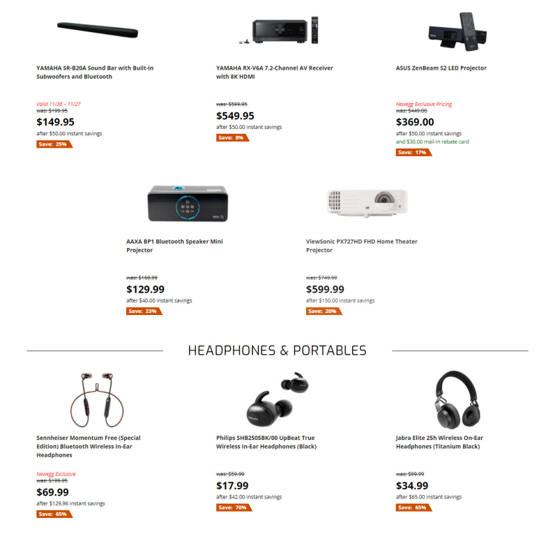 Newegg 2020黑五海报出炉，电子产品抢购清单