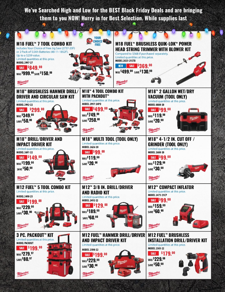 Acme Tools 2020 黑五海报一览，Dewalt, Bosch, Makita等工具超低价