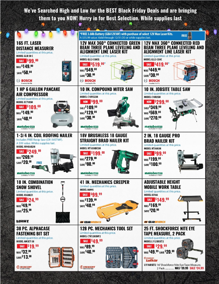 Acme Tools 2020 黑五海报一览，Dewalt, Bosch, Makita等工具超低价