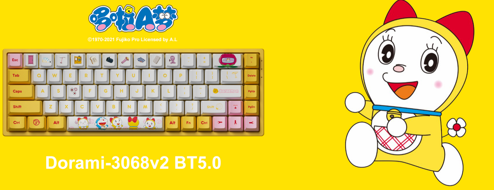Doraemon 3068v2 Bt5 0 Gaming Keyboard For 79 99 Akko Gear Extrabux