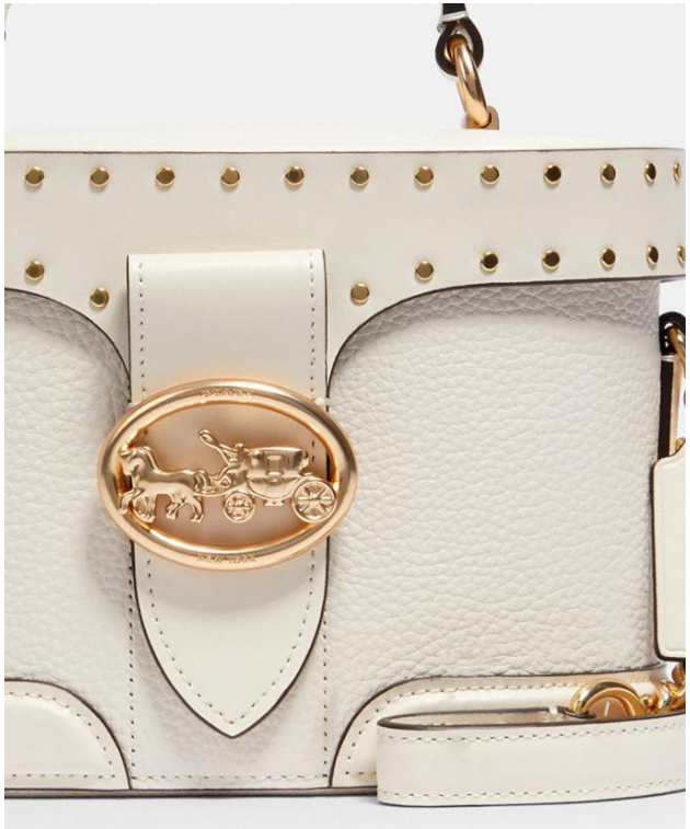 $175 (原价 $350) + 免邮爆款补货：Coach Outlet官网 Coach Georgie Gem 马车纯白铆钉盒子包5折特卖 