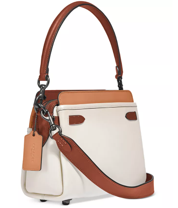 $297 (原价 $495) + 免邮Macy s官网 COACH Tate Carryall 奶茶拼色斜挎包6折热卖 