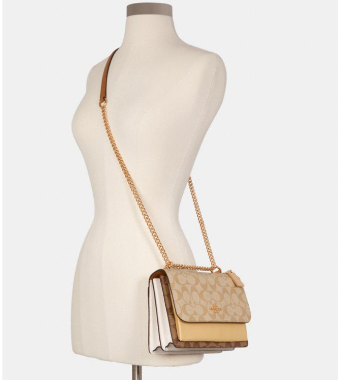 coach klare crossbody in blocked signature canvas