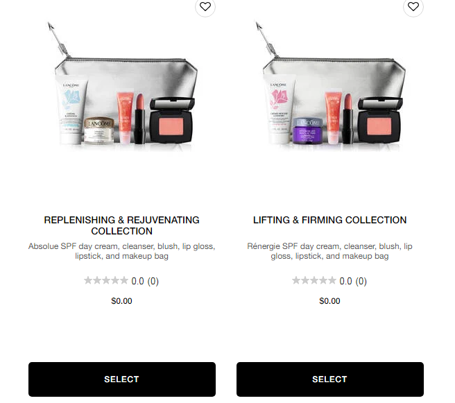 Lancome订单满$45自选6件礼包 Lancome订单满$45自选6件礼包