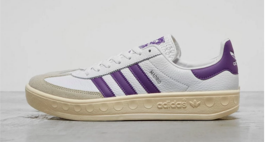 这款 adidas Originals Madrid紫色复古运动鞋颜值超高
