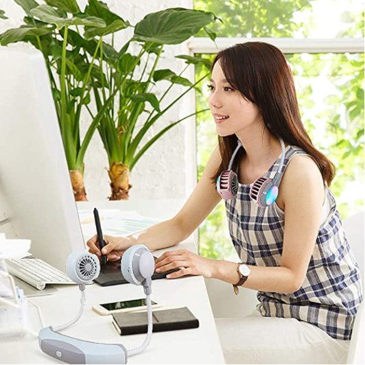 $9.49(原价18.99)无线便携颈挂式风扇 @ Amazon