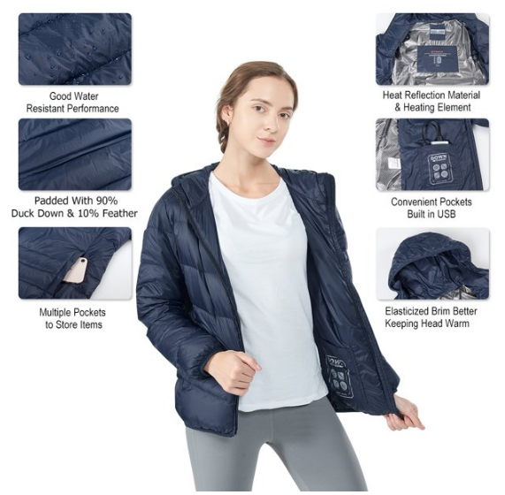 $39.95 (原价 $129.95)白菜价！Walmart官网 Topbuy可加热羽绒服3.1折热卖