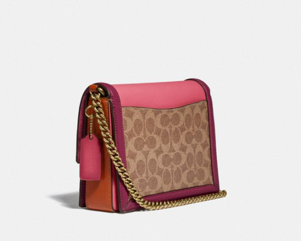 $197.50 (原价 $395) + 免邮Coach美国官网 Coach Hutton 老花拼色链条包5折特卖 