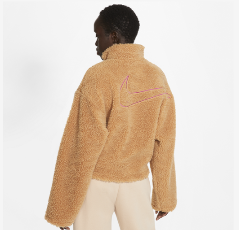 $19.99 (原价 $110) + 免邮Champs Sports官网 Nike NSW Swoosh 女士短款羊羔绒外套2折特卖 三色可选