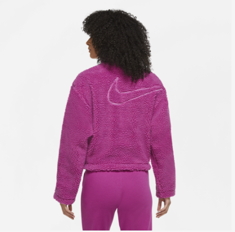 $19.99 (原价 $110) + 免邮Champs Sports官网 Nike NSW Swoosh 女士短款羊羔绒外套2折特卖 三色可选