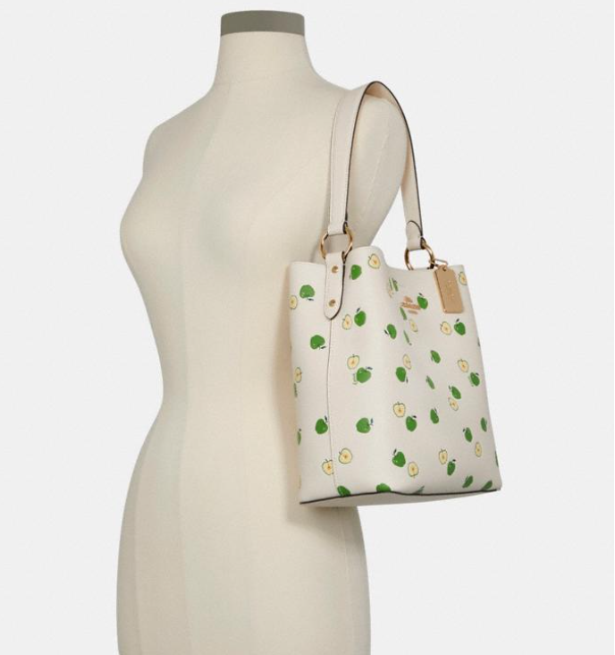 coach bag with apple print