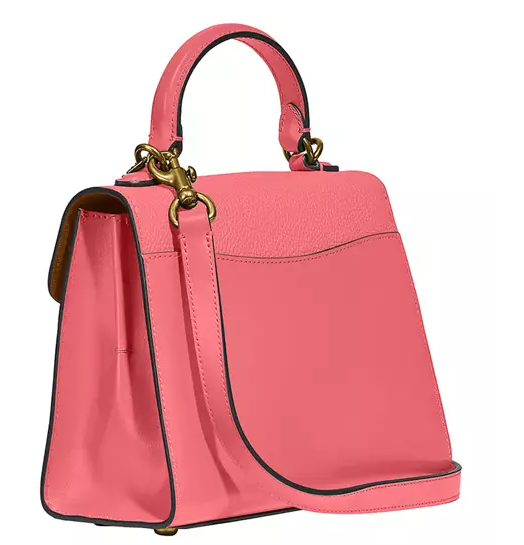 这款Coach Tabby糖果粉手提斜挎包三层内里