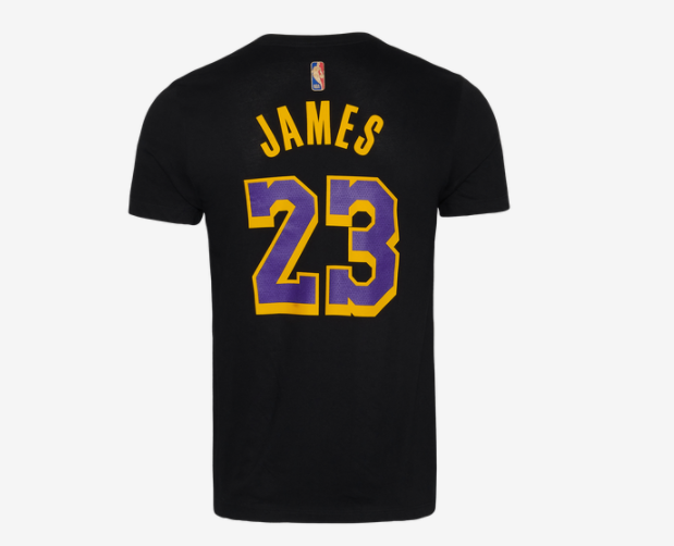 $17.50 (原价 $35) + 免邮Champs Sports官网 Nike NBA 洛杉矶湖人队詹姆斯23号篮球短袖T恤5折热卖 