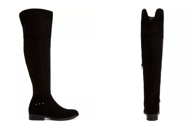 这款Style & Co过膝靴采用记忆海绵增加舒适度；防滑鞋底增加摩擦力