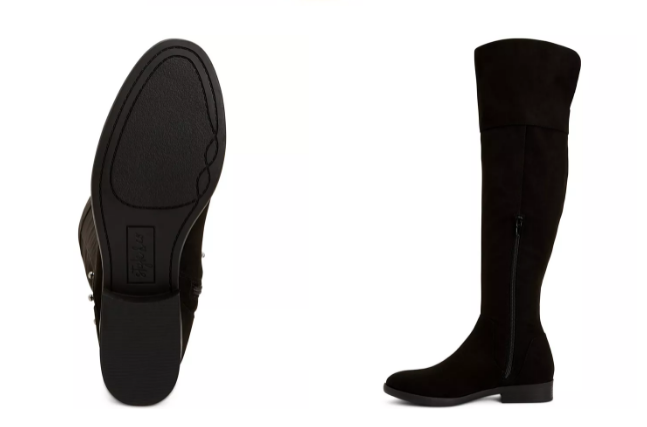 这款Style & Co过膝靴采用记忆海绵增加舒适度；防滑鞋底增加摩擦力