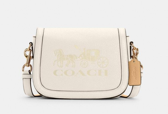 $122.50 (原价 $350) + 包邮Coach Outlet官网 Saddle马车图案马鞍包3.5折热卖 双色可选