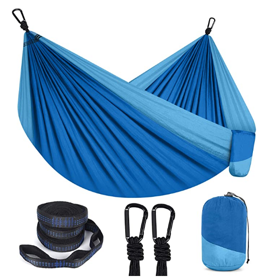 SANSUNTEK 尼龙便携式户外吊床 搭配树带和钩 @ Amazon