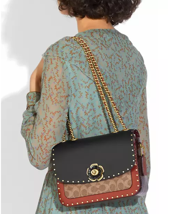 售价$495 + 免邮Belk官网 COACH Madison 2020年新款铆钉山茶花单肩包热卖 