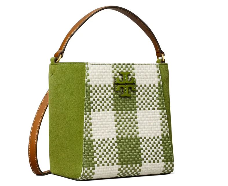 $264.60 (原价 $378) + 免邮Nordstrom官网 Tory Burch McGraw Gingham 编织小号水桶包7折热卖 