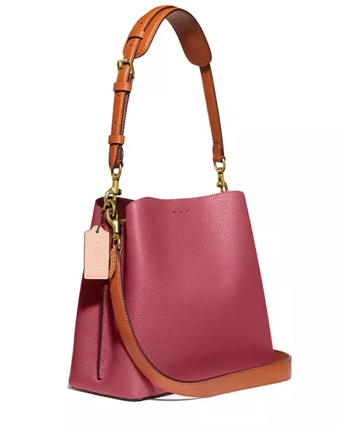 这款Coach Willow撞色水桶包形状非常优雅