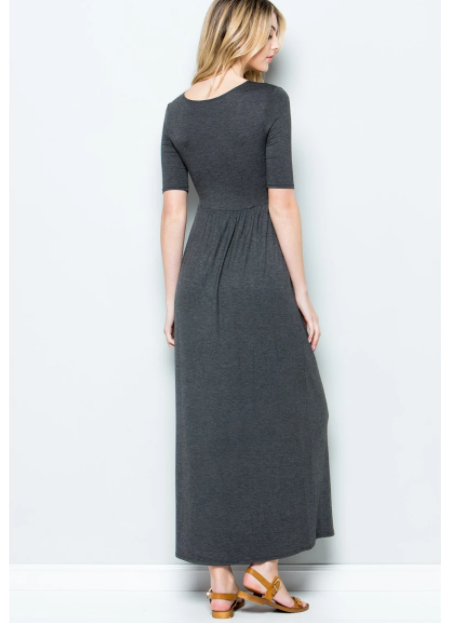 $15.99 (原价 $34.99) + 免邮Jane.com官网 Fall Empire 女士简约短袖长款连衣裙4.6折热卖 两色可选