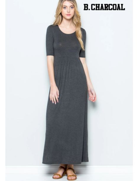 $15.99 (原价 $34.99) + 免邮Jane.com官网 Fall Empire 女士简约短袖长款连衣裙4.6折热卖 两色可选