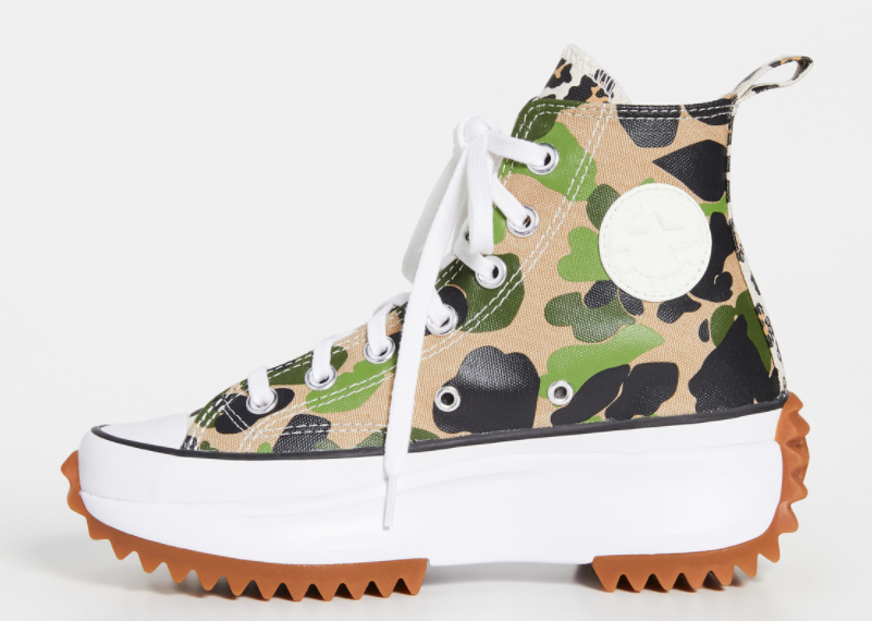 $44 (原价 $110) + 免邮Shopbop官网 Converse Run Star Hike Gone Wild 迷彩中性款厚底鞋4折热卖 