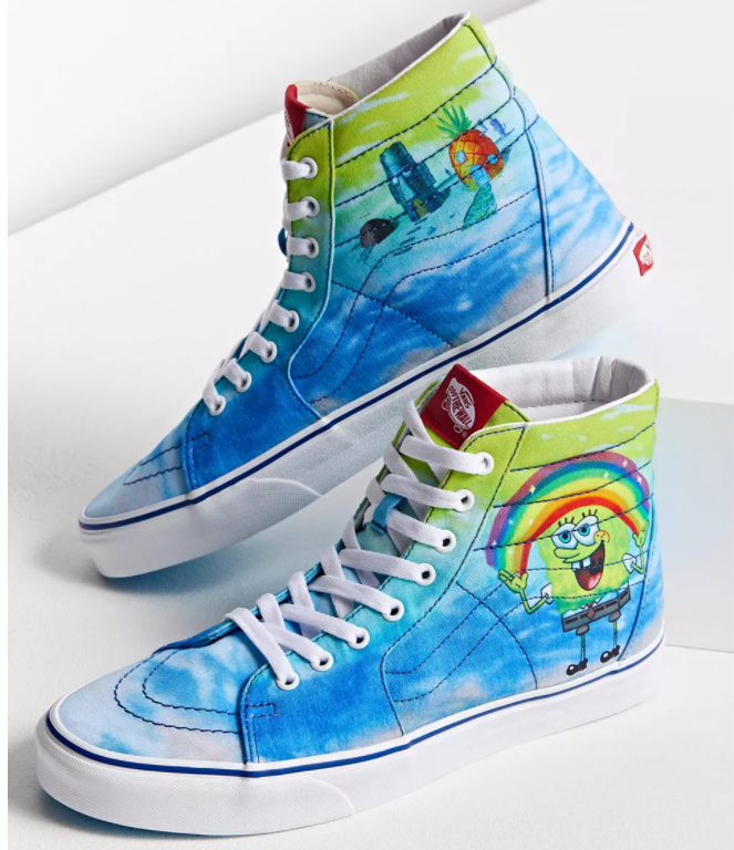 Urban Outfitters官网 Vans X SpongeBob SquarePants Sk8-Hi 海绵宝宝联名款中性高帮板鞋53折热卖 $49.99 (原价 $95) Urban Outfitters官网 Vans X SpongeBob SquarePants Sk8-Hi 海绵宝宝联名款中性高帮板鞋53折热卖
