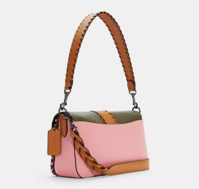 georgie crossbody in colorblock with whipstitch