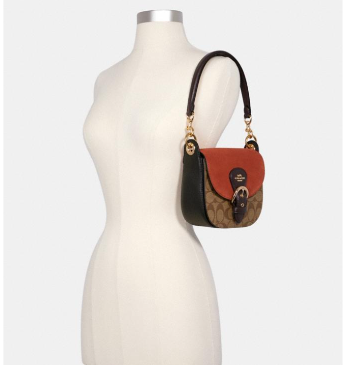 $128.40 (原价 $428) + 免邮降价：Coach Outlet官网 Coach Kleo 老花款马鞍单肩包3折热卖  