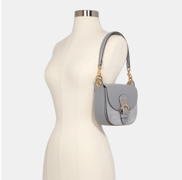 $128.40 (原价 $428) + 免邮降价：Coach Outlet官网 Coach Kleo 灰色马鞍单肩斜挎包3折热卖 