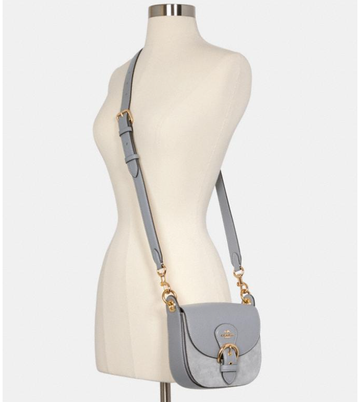 $128.40 (原价 $428) + 免邮降价：Coach Outlet官网 Coach Kleo 灰色马鞍单肩斜挎包3折热卖 