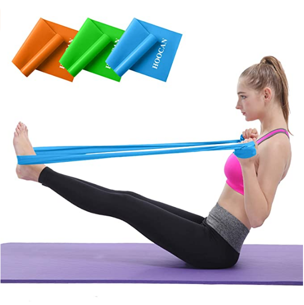Hoocan 弹力带3根 橙色绿色蓝色，瑜伽、普拉提、健身都适合 @ Amazon