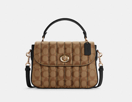 coach marlie top handle satchel with quilting