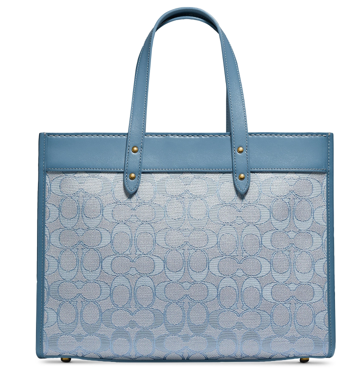$237 (原价 $395) + 免邮Macy s官网 COACH Field 雾霾蓝横版托特包6折热卖 
