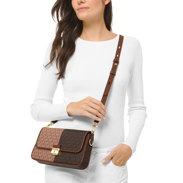 $178.80 (原价 $298) + 免邮Macy s官网 MICHAEL Michael Kors Bradshaw 小号拼色印花logo腋下包6折热卖   