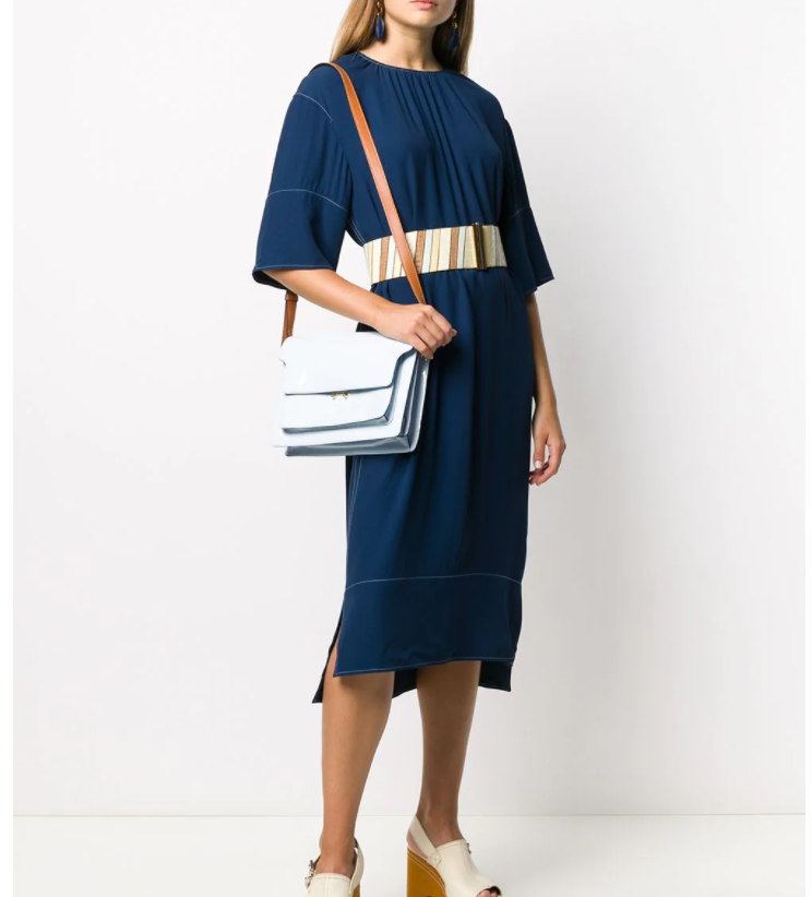 $845 (原价 $1690) + 免邮FARFETCH官网 Marni Trunk 淡蓝色风琴包5折热卖