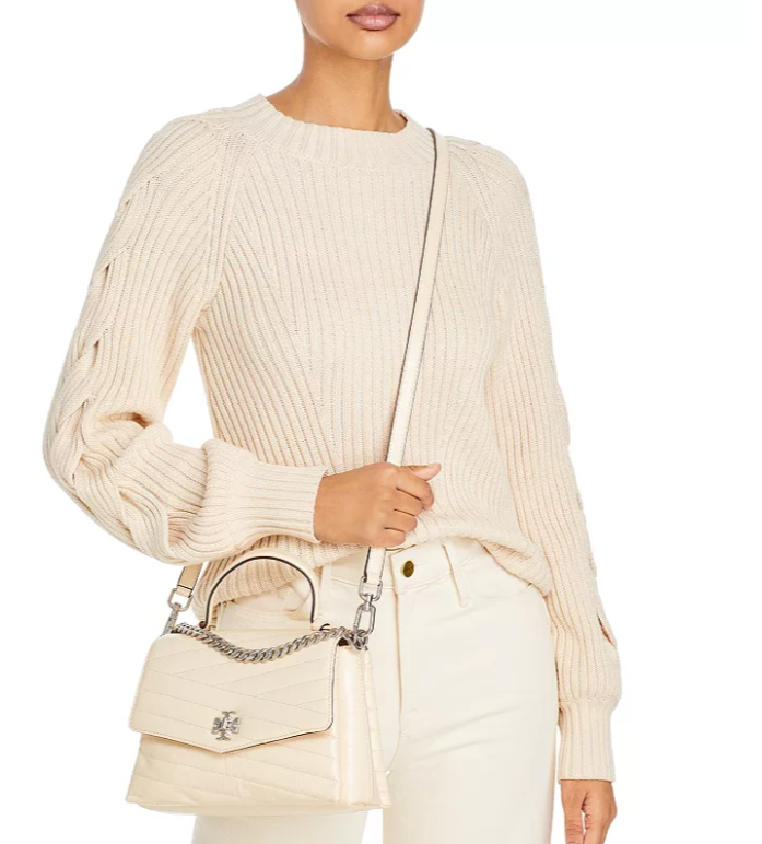 $369.60 (原价 $528) + 免邮Bloomingdale s官网 Tory Burch Kira Chevron 白色手提包7折热卖 