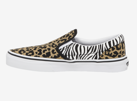 $29.99 (原价 $42) + 免邮Foot Locker官网 Vans 经典斑马豹纹拼接大童款一脚蹬板鞋71折热卖  