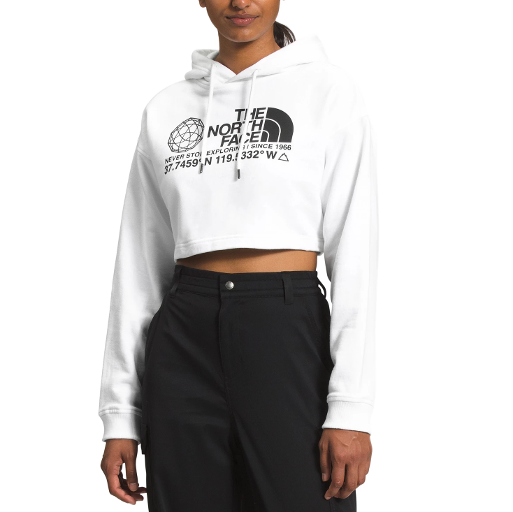 这款北脸女士卫衣采用短款款式设计