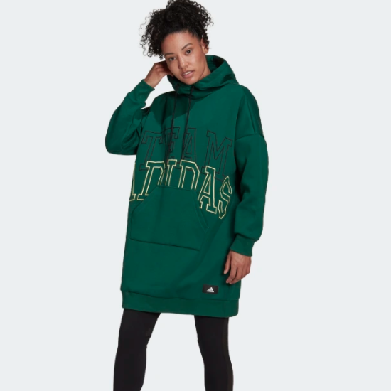 这款阿迪女士宽松长款连帽卫衣