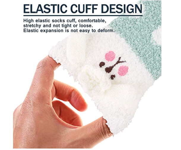 $9.79 (原价 $13.99) Amazon官网 Zmart Fuzzy 可爱动物女生毛绒保暖袜5双热卖 