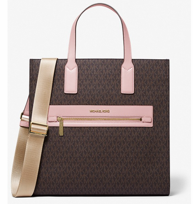 $129 (原价 $398) + 免邮MICHAEL MICHAEL KORS Kenly 大红竖版托特笑脸包32折热卖 