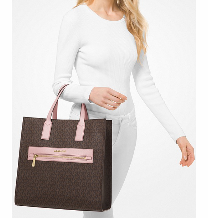 $129 (原价 $398) + 免邮MICHAEL MICHAEL KORS Kenly 大红竖版托特笑脸包32折热卖 