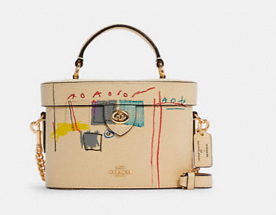 $181.90 (原价 $428) + 免邮Coach Outlet官网 Coach X Jean Michel Basquiat Kay 盒子包额外85折热卖 两色可选