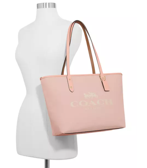 coach city zip tote with horse and carriage