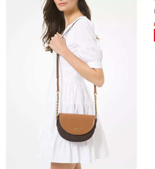 $89.10 (原价 $198) + 免邮Macy s官网 MICHAEL Michael Kors Signature 老花半圆马鞍包45折热卖  