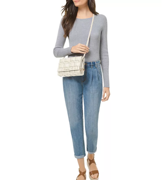 $116.10 (原价 $154.80) + 免邮Bloomingdale s官网 MICHAEL Michael Kors Ivy 女士编织斜挎包45折热卖 多色